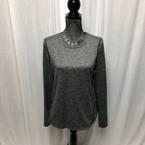Tek Gear Gray Long Sleeve Athletic Top Womens Size Medium Athleisure Minimalist